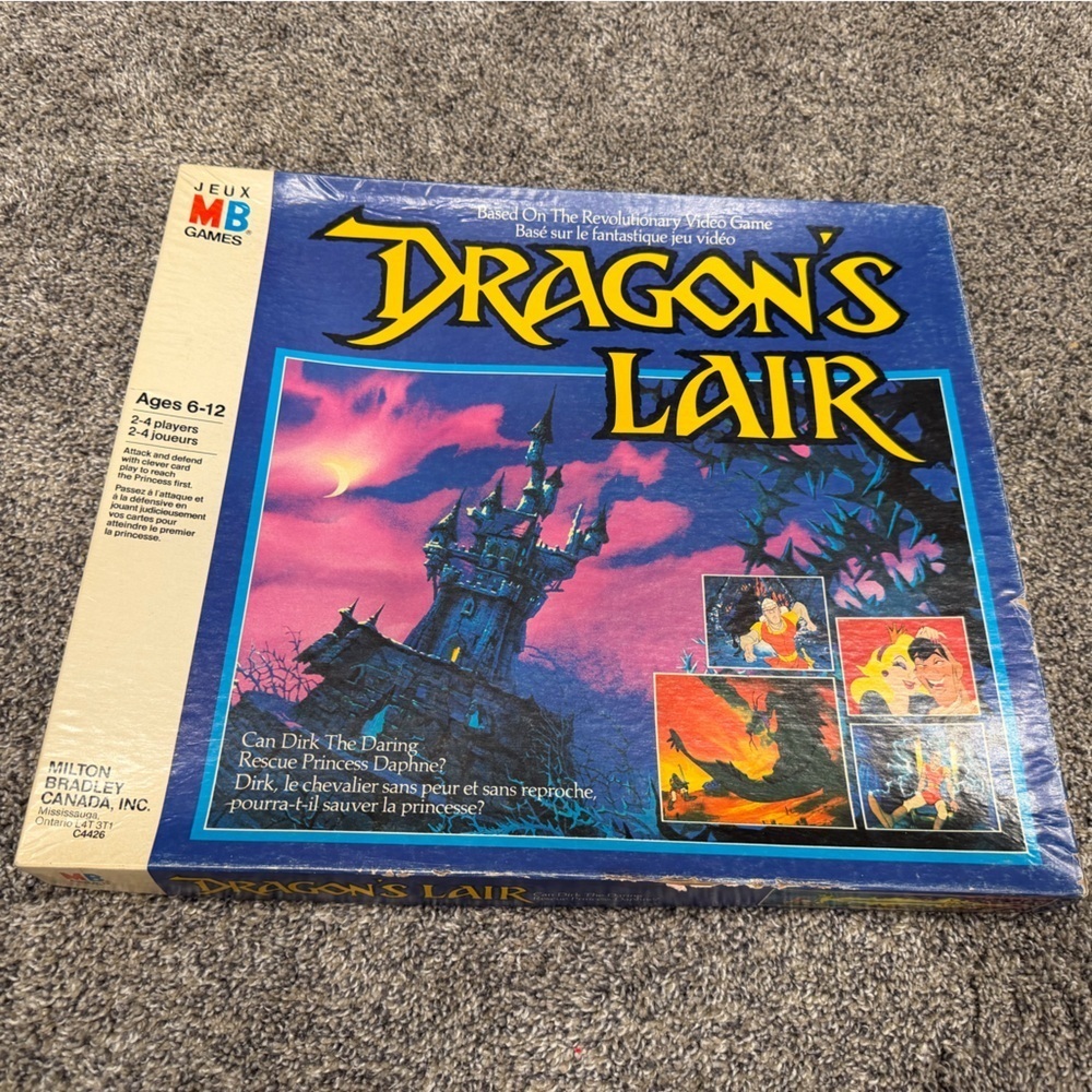 DRAGONS LAIR Board Game Milton Bradley 1983 VTG RARE